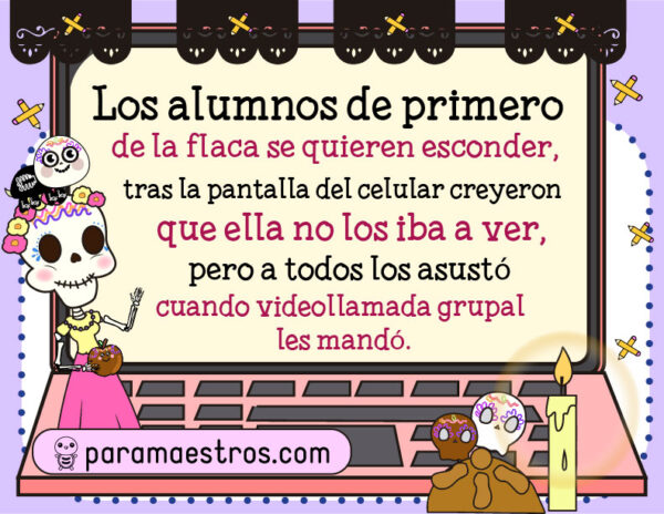 Calaveritas literarias escolares para docentes y alumnos, día de