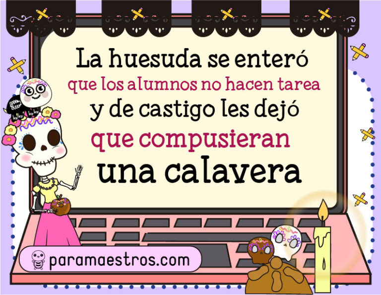 Calaveritas literarias escolares para docentes y alumnos, día de