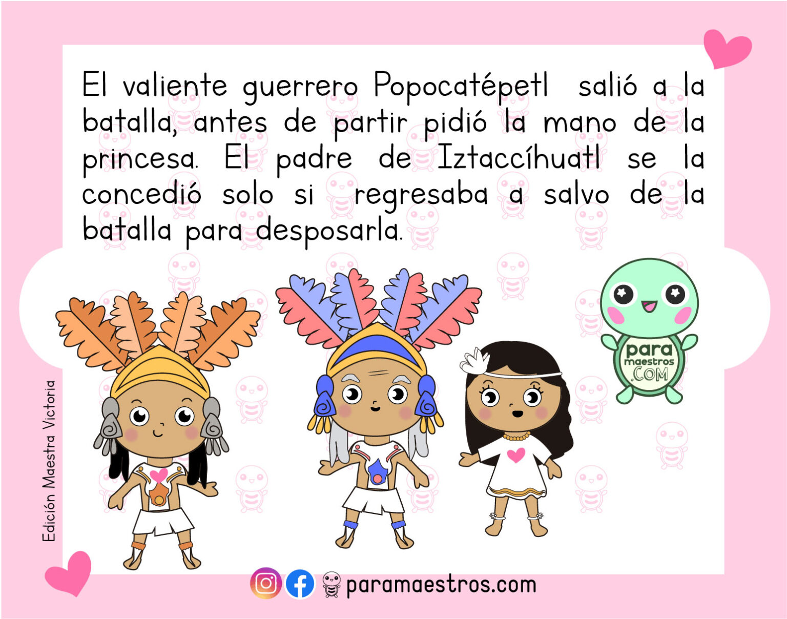Cuento Fichas La leyenda de los Volcanes para niños – paramaestros